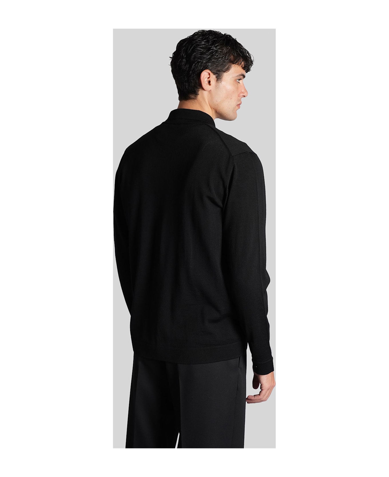 Roberto Collina Cardigan In Black Wool - black