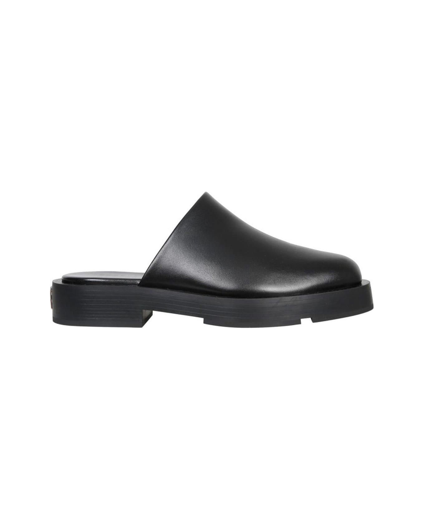 Givenchy 4g Plaque Square-toe Mules - BLACK