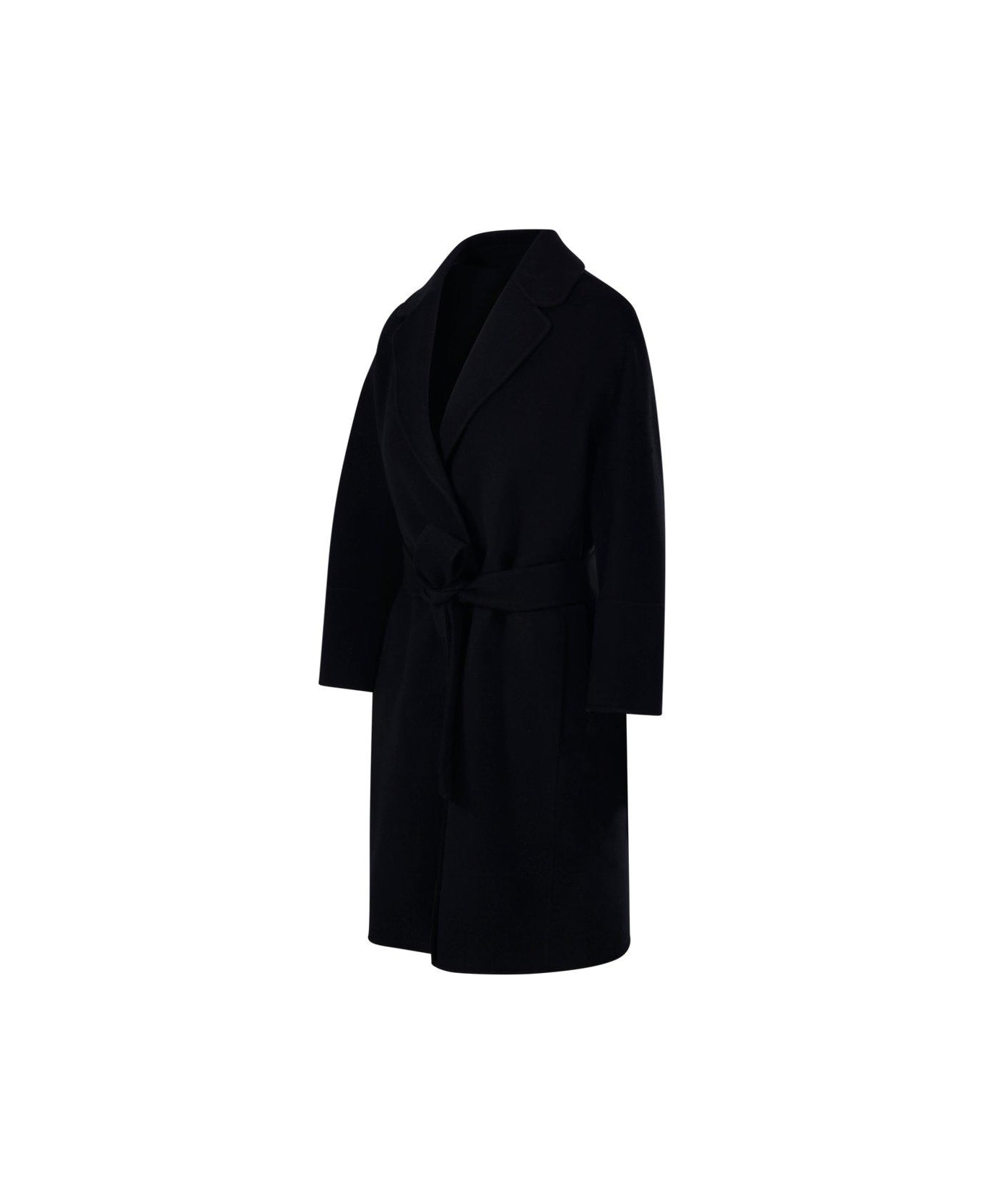 'S Max Mara Arona Belted Straight Hem Coat - Black