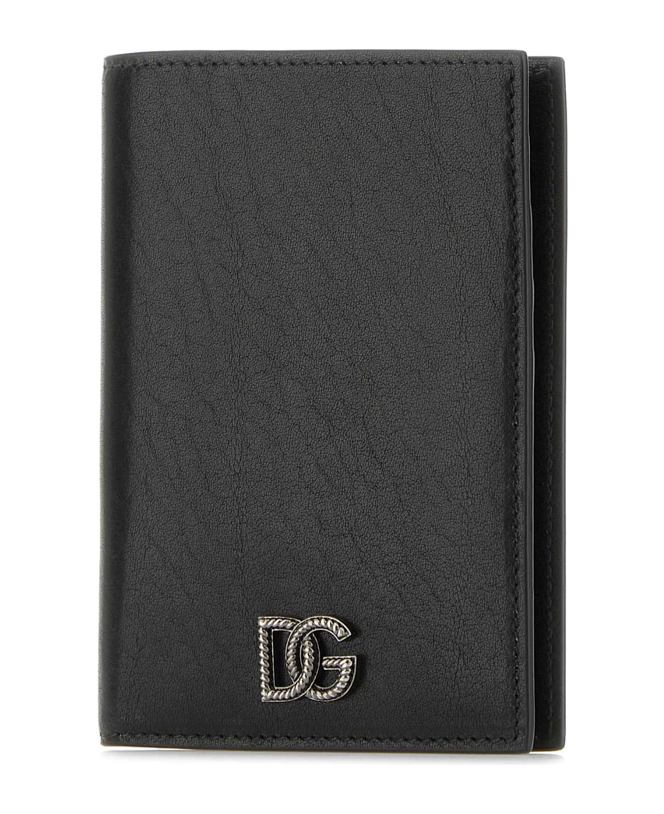 Dolce & Gabbana Black Leather Passport Holder - NERO