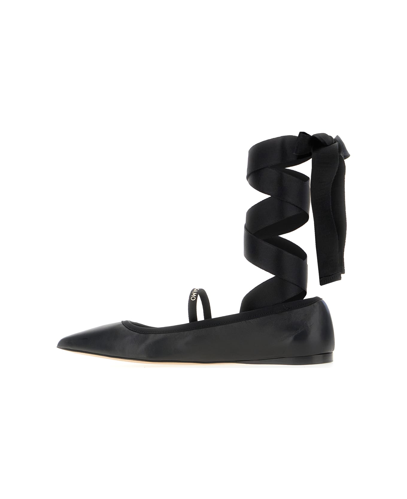 Ferragamo Black Suede Ballerinas - Nero