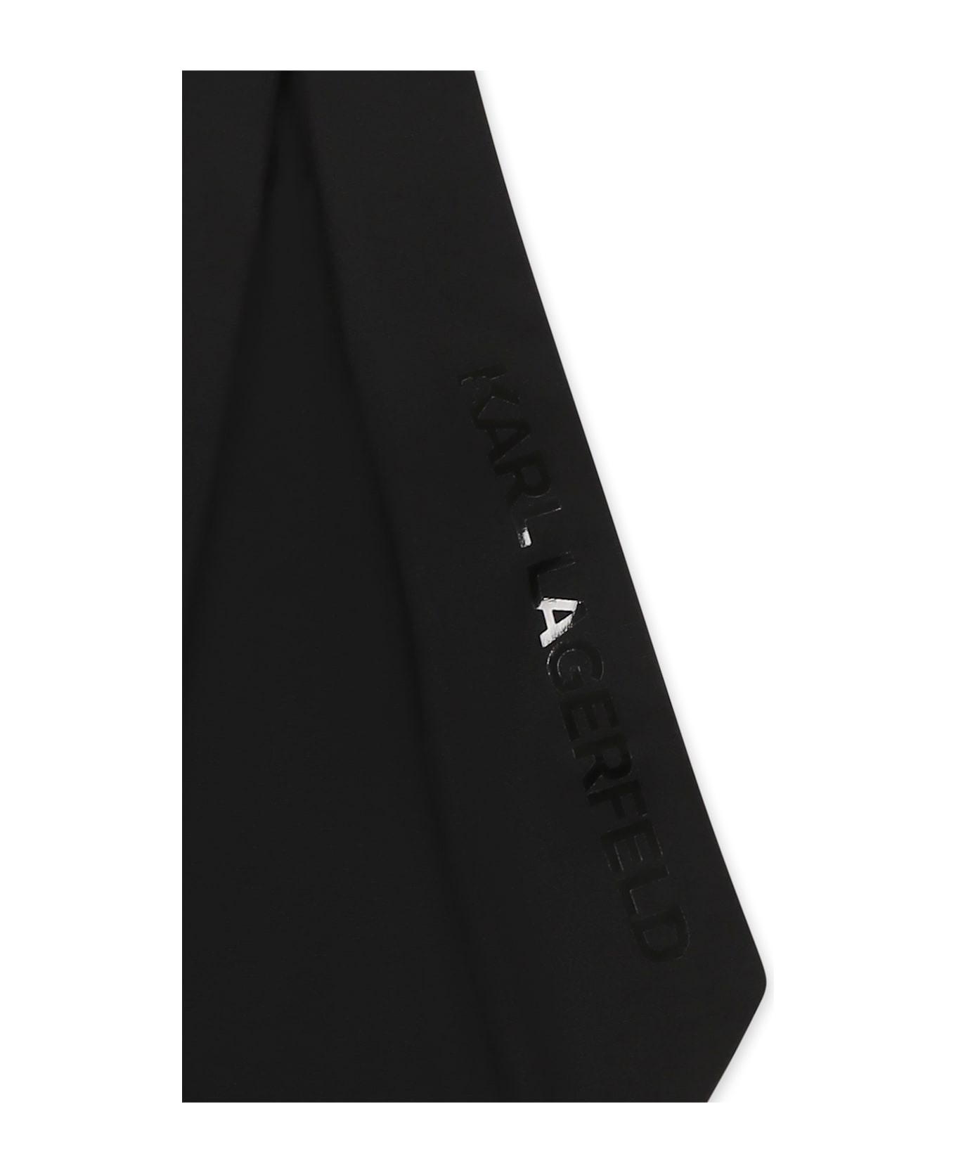 Karl Lagerfeld Kids Black Tie For Girl With Logo - Black