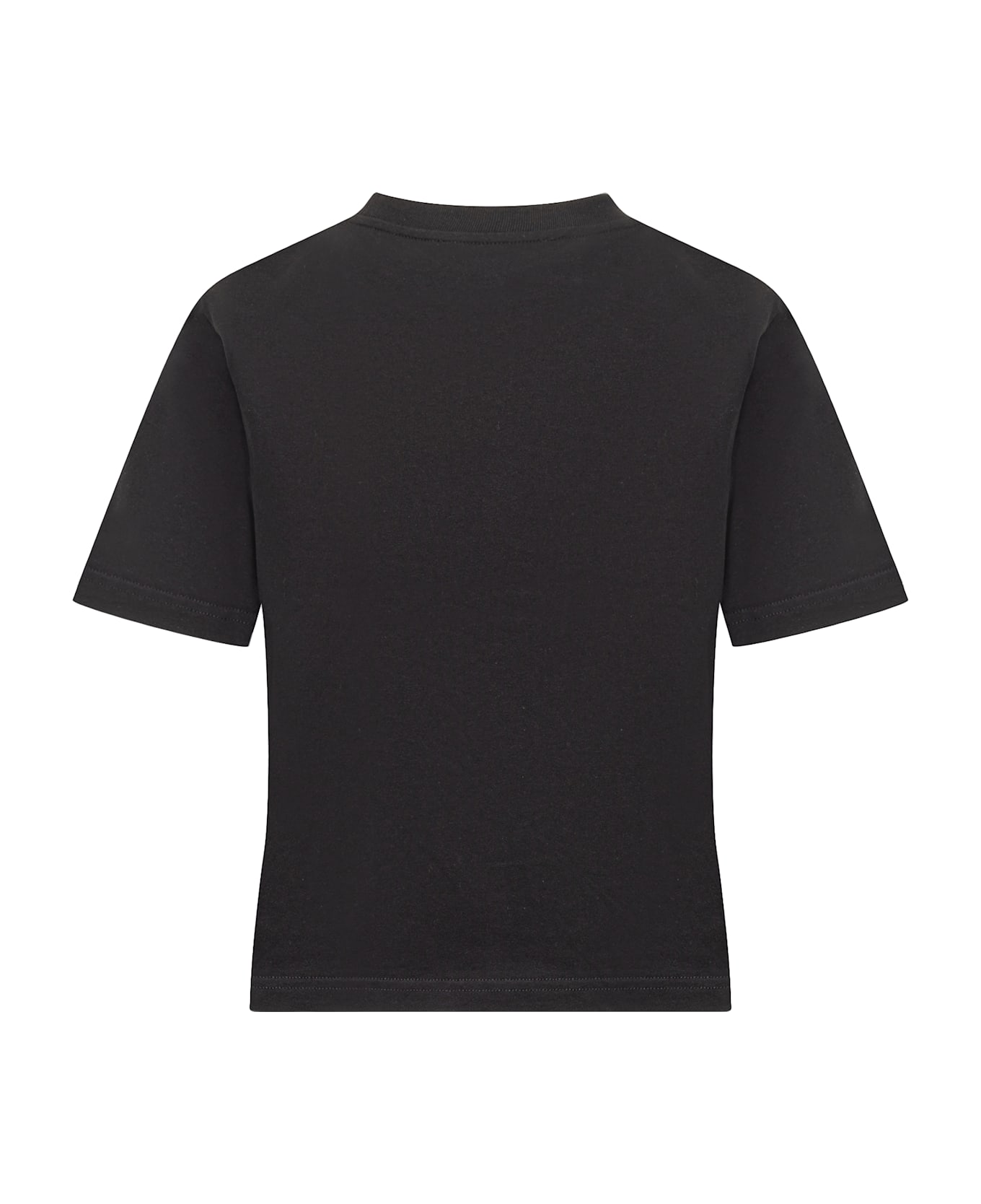 J.W. Anderson Anchor Embroidery Pannelled Cropped T-shirt - BLACK