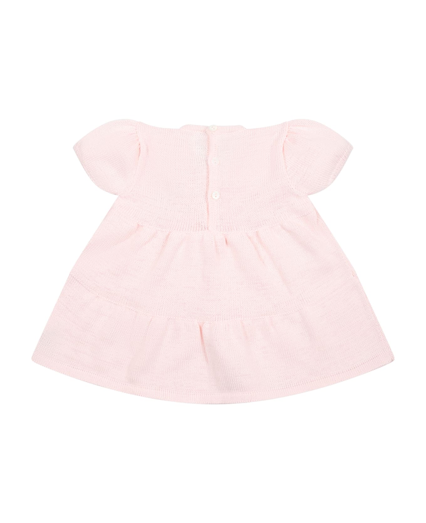 Little Bear Pink Casual Dress For Baby Girl - Pink