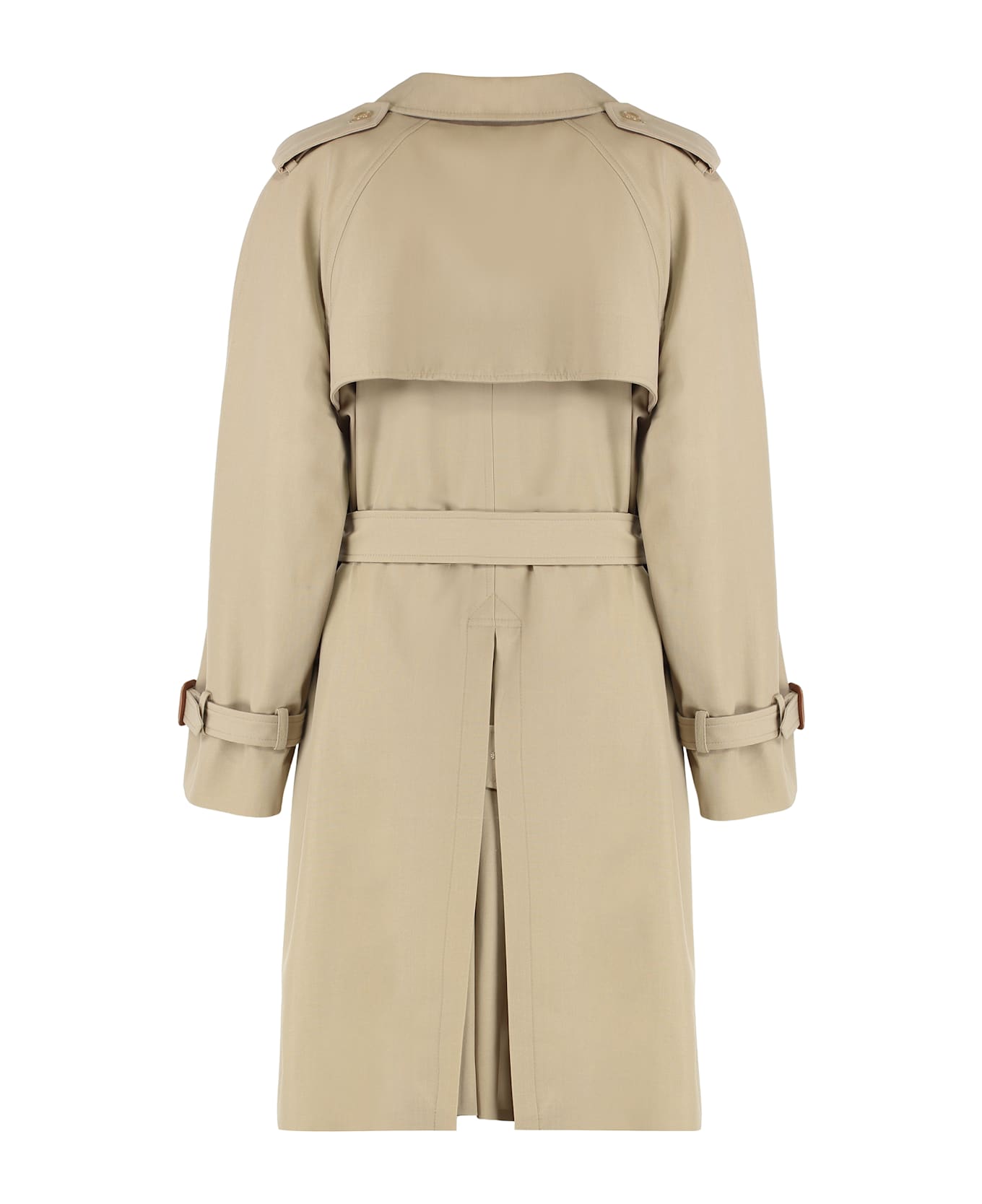 Celine Trench Coat In Mixed Cotton - Beige