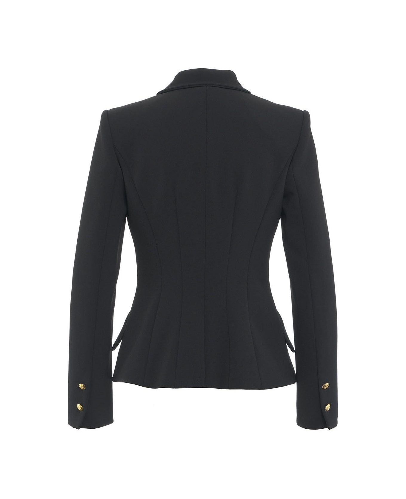 Elisabetta Franchi Stretch Crêpe Double-breasted Jacket - Black