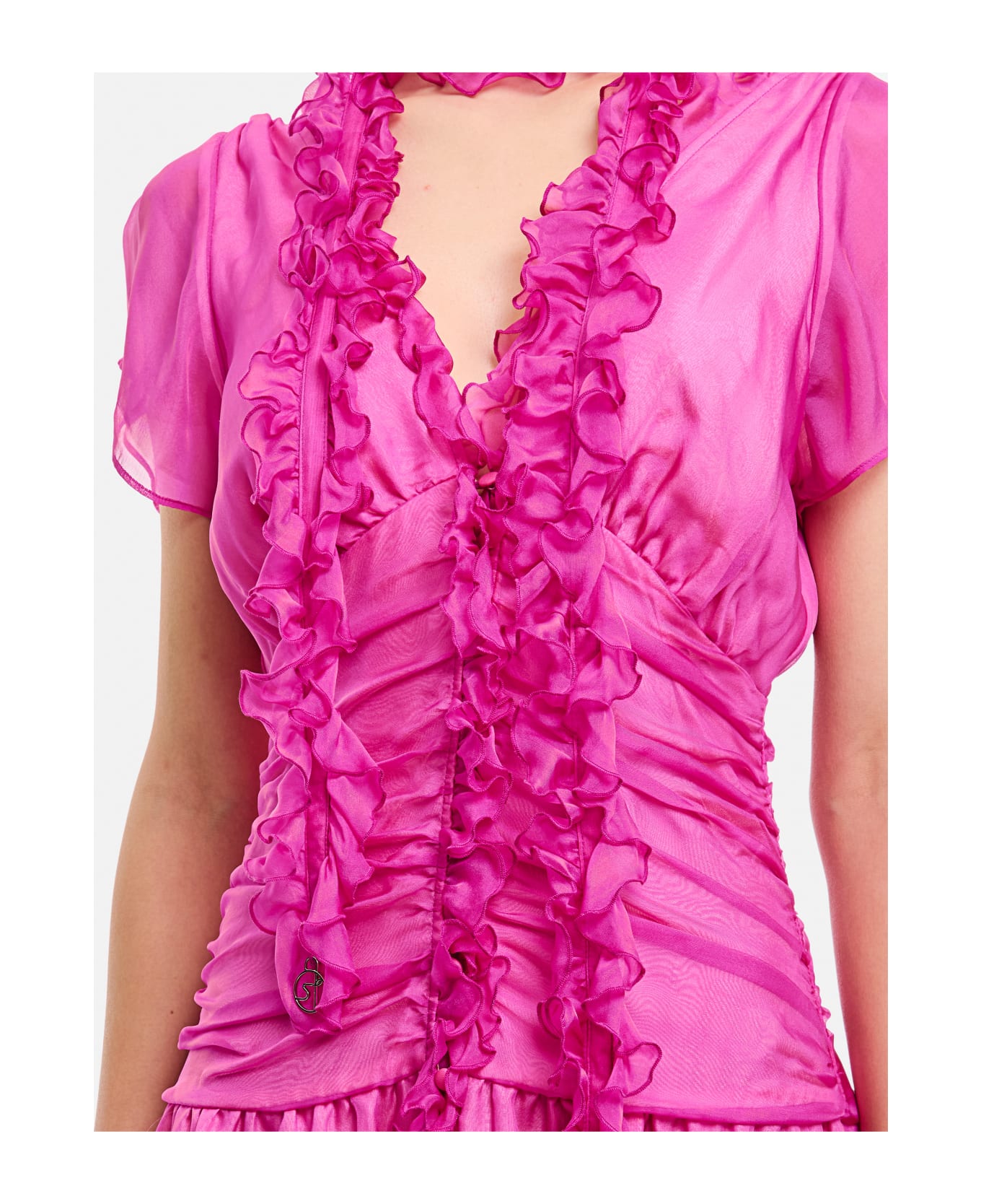 Saks Potts Blaire Silk Dress - Pink ワンピース＆ドレス