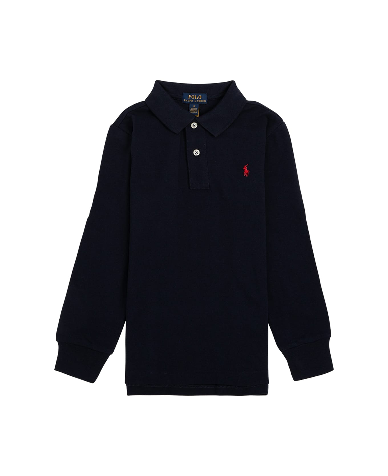 Polo Ralph Lauren Blue Piquet Cotton Long-sleeved Polo Shirt Polo Ralph Lauren Kids Boy - Blue