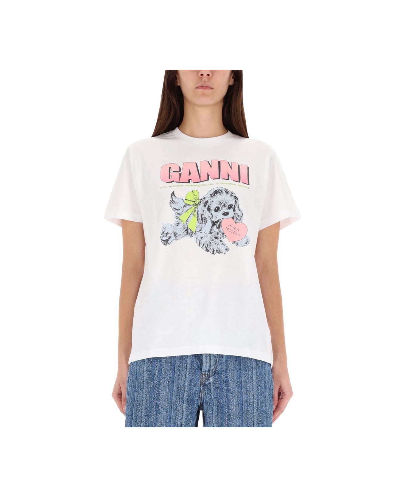 Ganni "puppy" T-shirt - WHITE