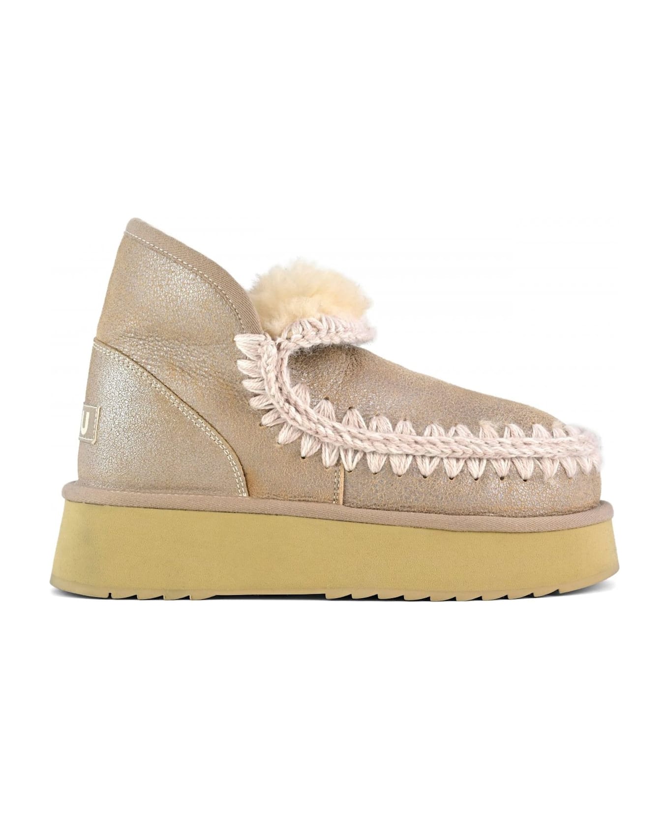 Mou Mini Eskimo Platform Boot In Stone Metalic