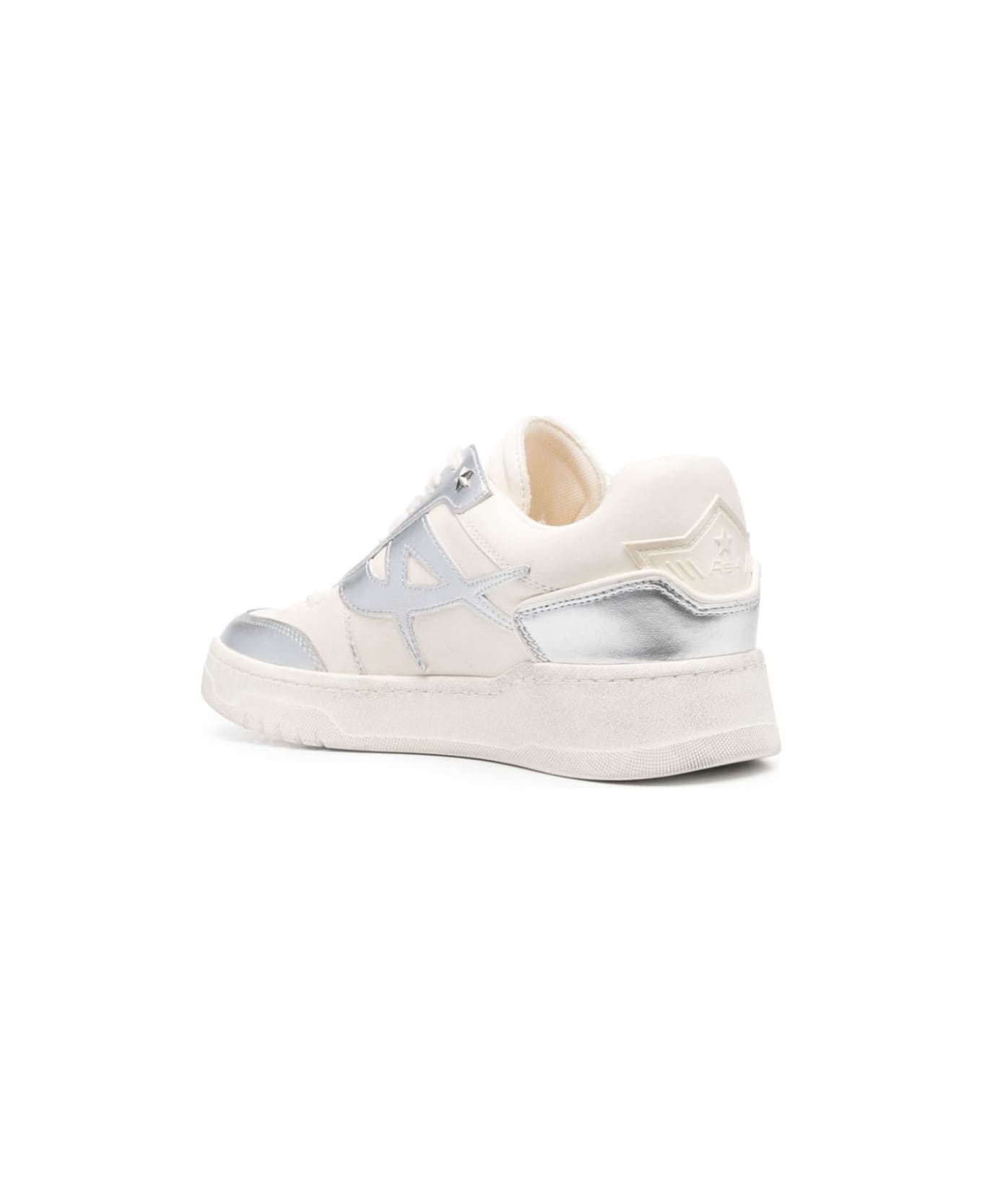 Ash 'blake' White Low Top Sneakers With Metallic Details In Leather Woman - White