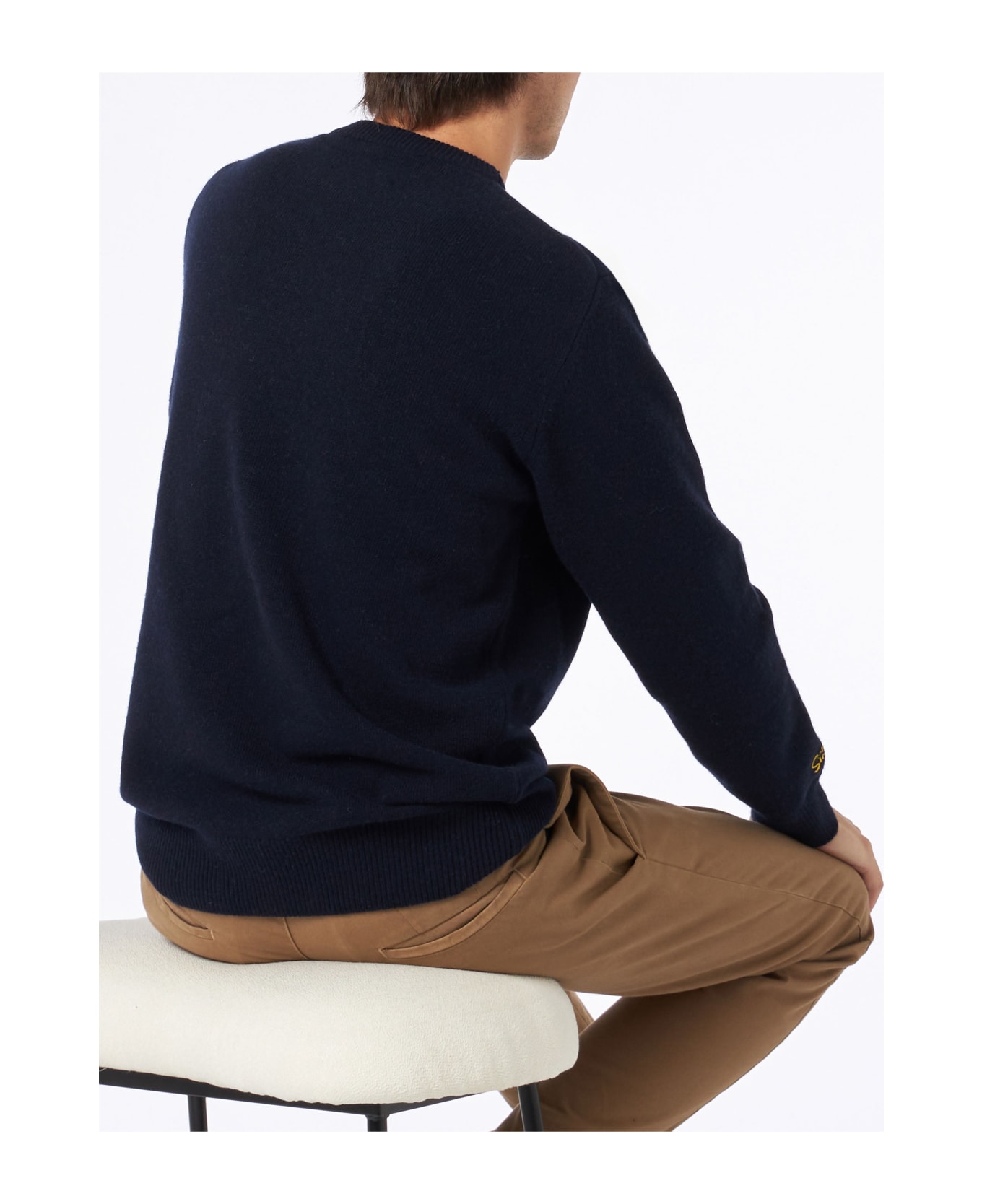 MC2 Saint Barth Man Crewneck Sweater With Homer Simpson Jacquard | The Simpsons Special Edition - BLUE