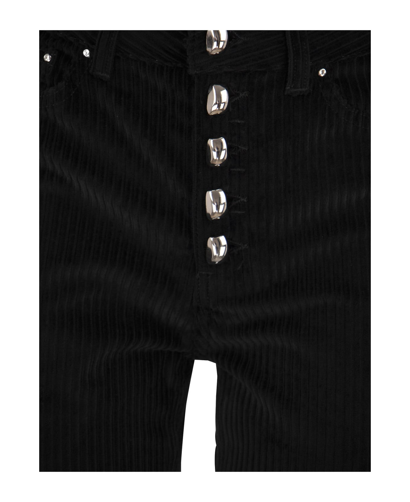 Dondup Koons Loose-fitting Velvet Trousers - Black デニム
