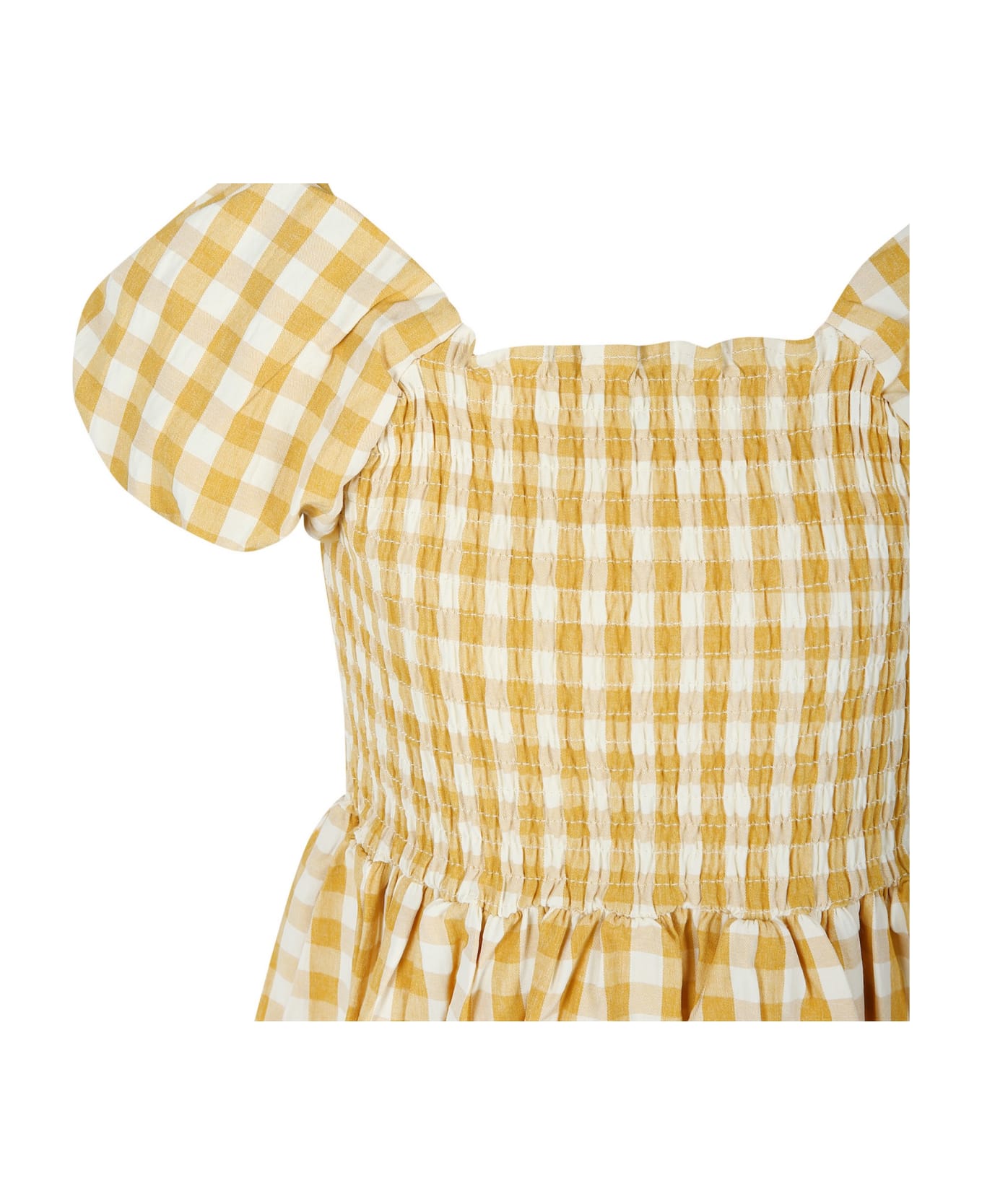 Molo Casual Yellow Dress Cherisla For Girl - Yellow ワンピース＆ドレス