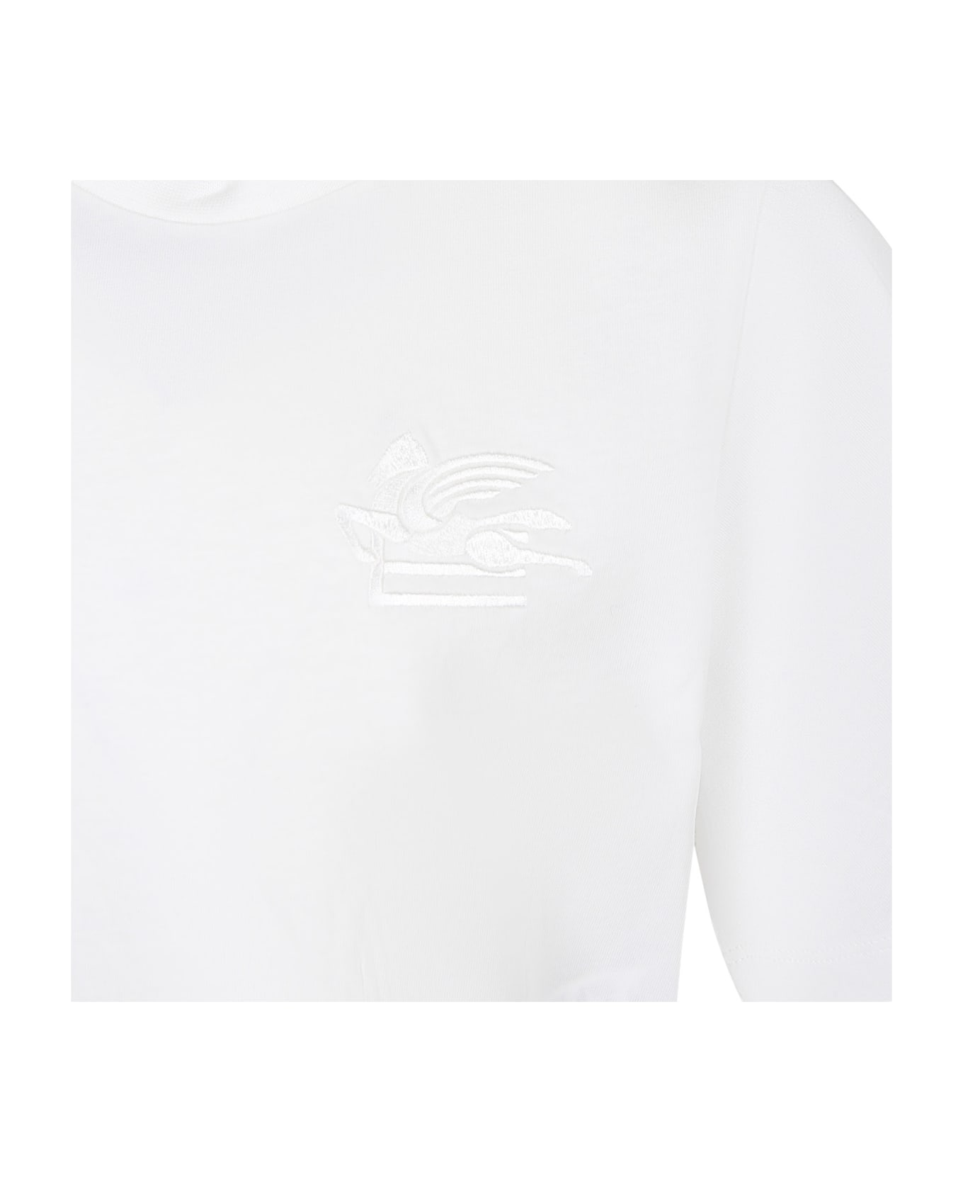Etro White T-shirt For Girl With Logo - White