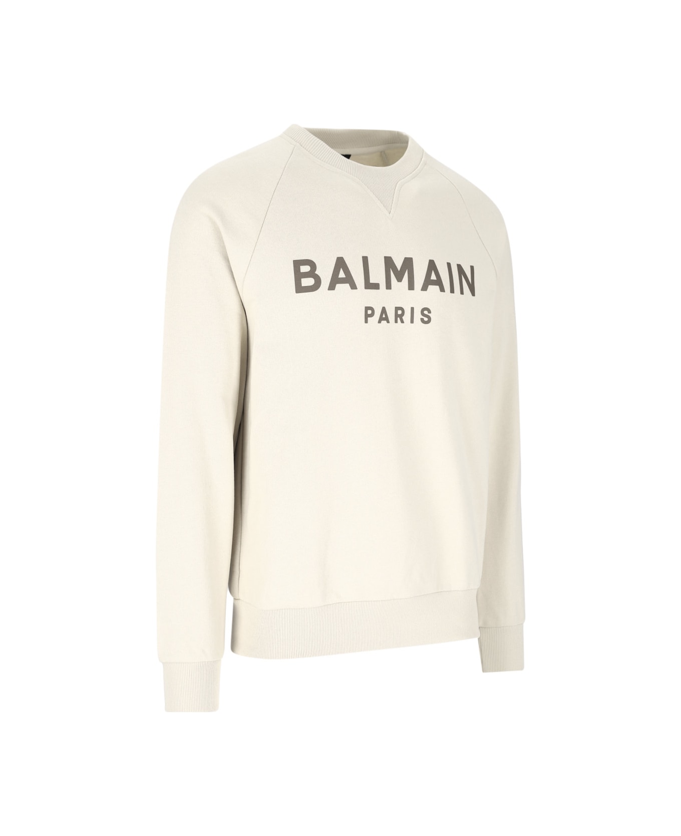 Balmain Logo Printed Crewneck Sweatshirt - White フリース