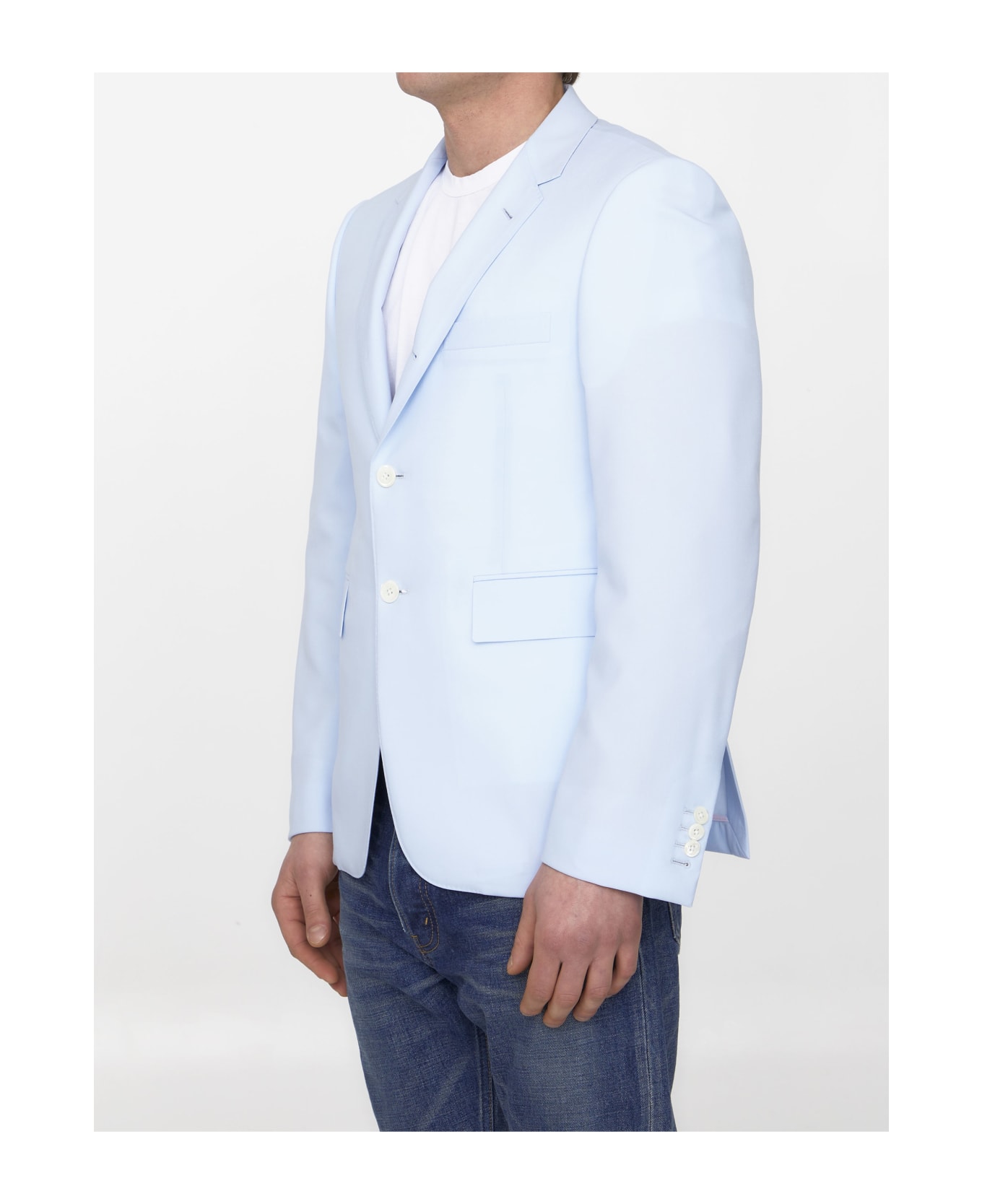 Thom Browne Single-breasted Wool Jacket - LIGHT BLUE ブレザー