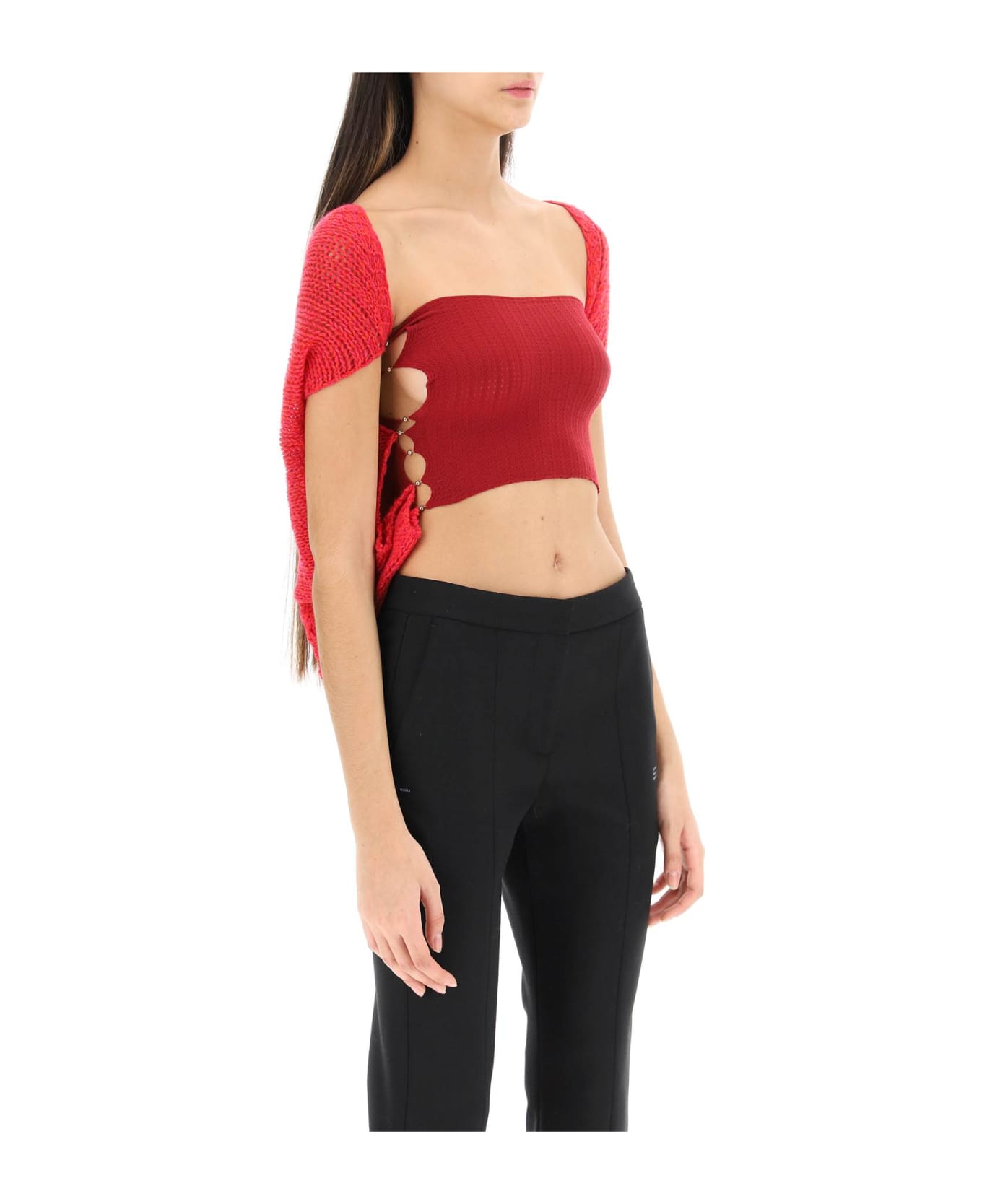 Rui Tube Top With Cashmere Shawl - MERLOT (Red)