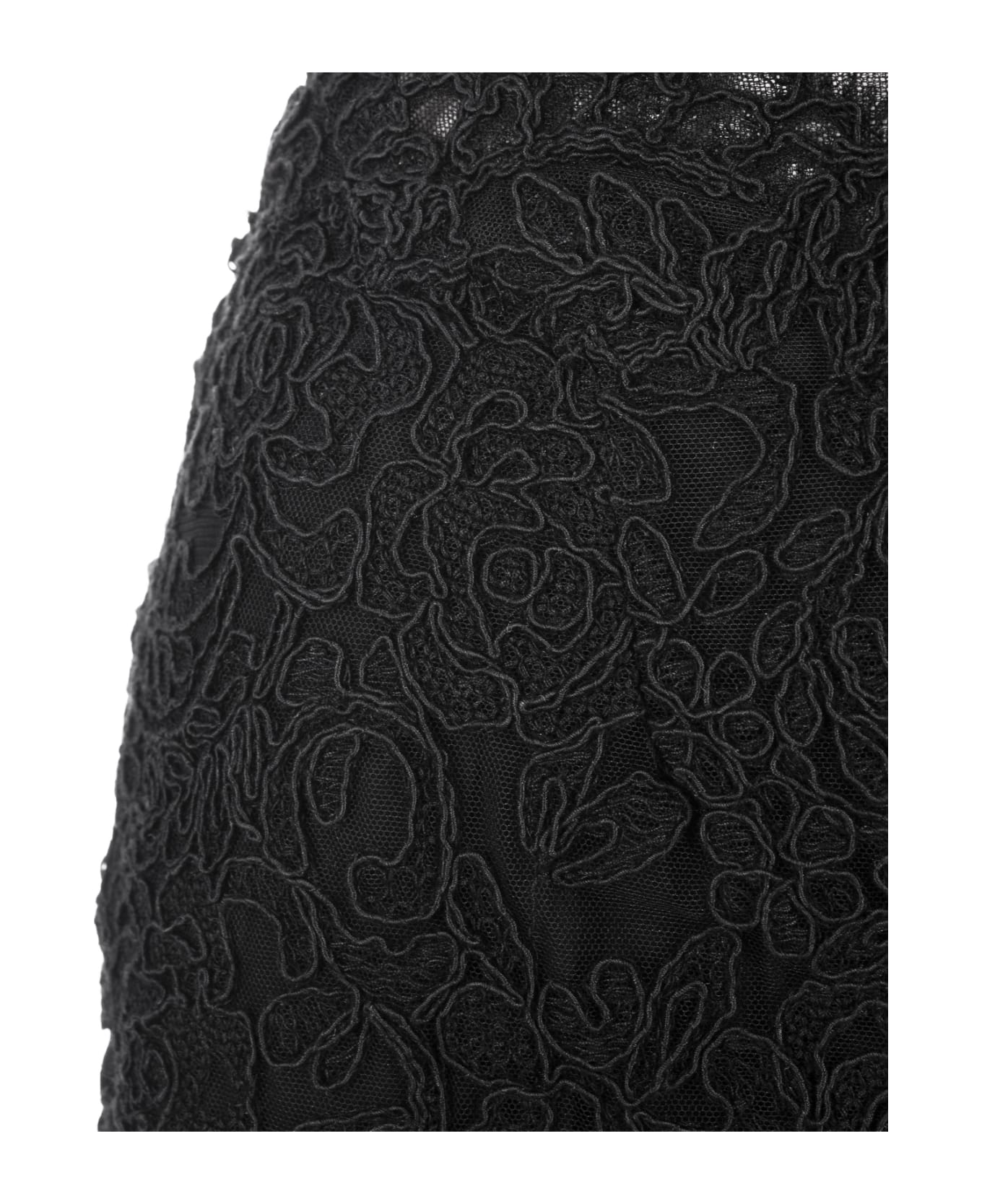 Ermanno Scervino Black Lace Longuette Skirt - Black スカート