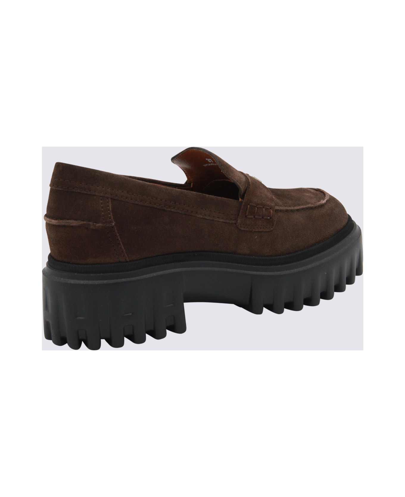 Hogan Brown Leather Loafers - Brown