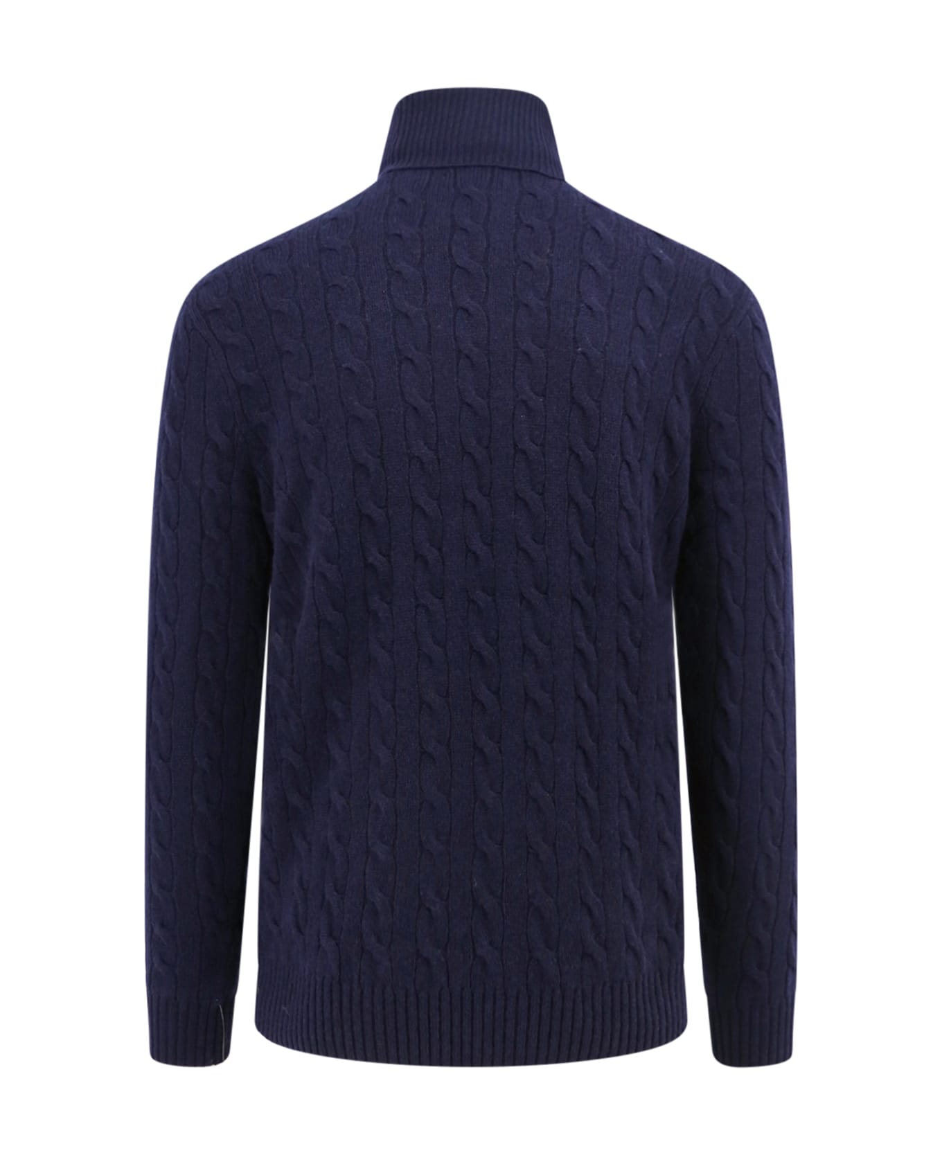 Polo Ralph Lauren Logo Embroidery Turtleneck Patterned Sweater - Blue