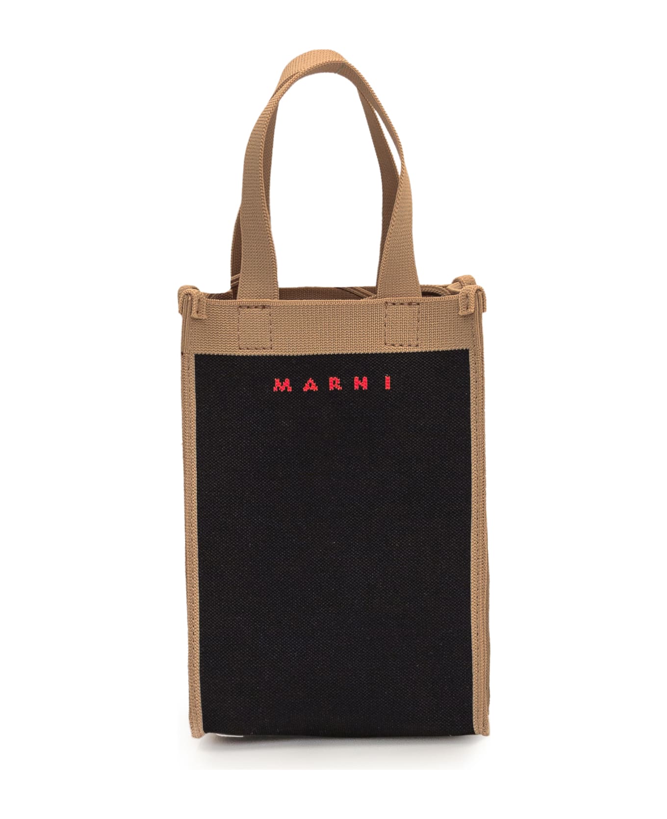 Marni Crossbody Mini Bag - BLACK/SILK WHITE/RED