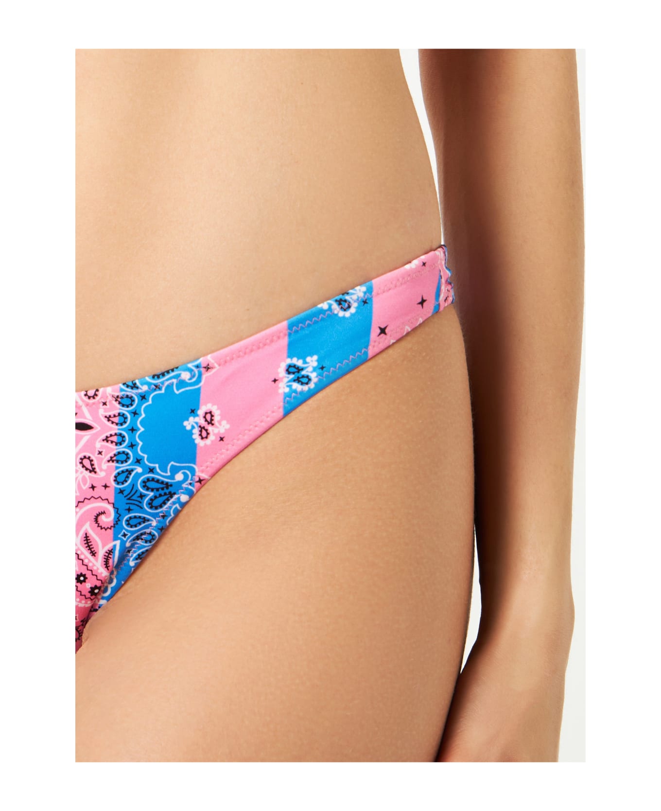 MC2 Saint Barth Woman Cheeky Swim Briefs With Bandanna Print - BLUE