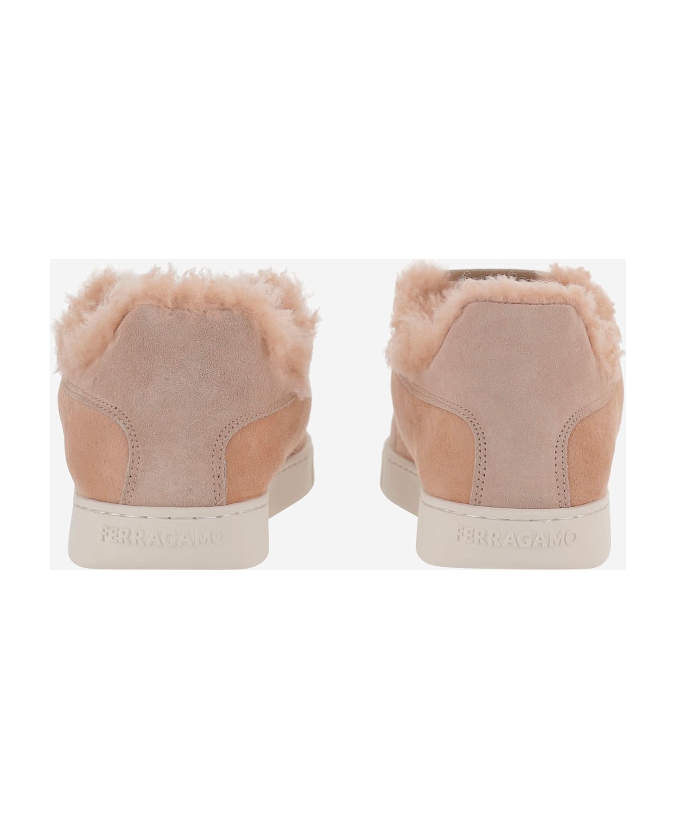 Ferragamo Athena Fur Sneakers - Pink