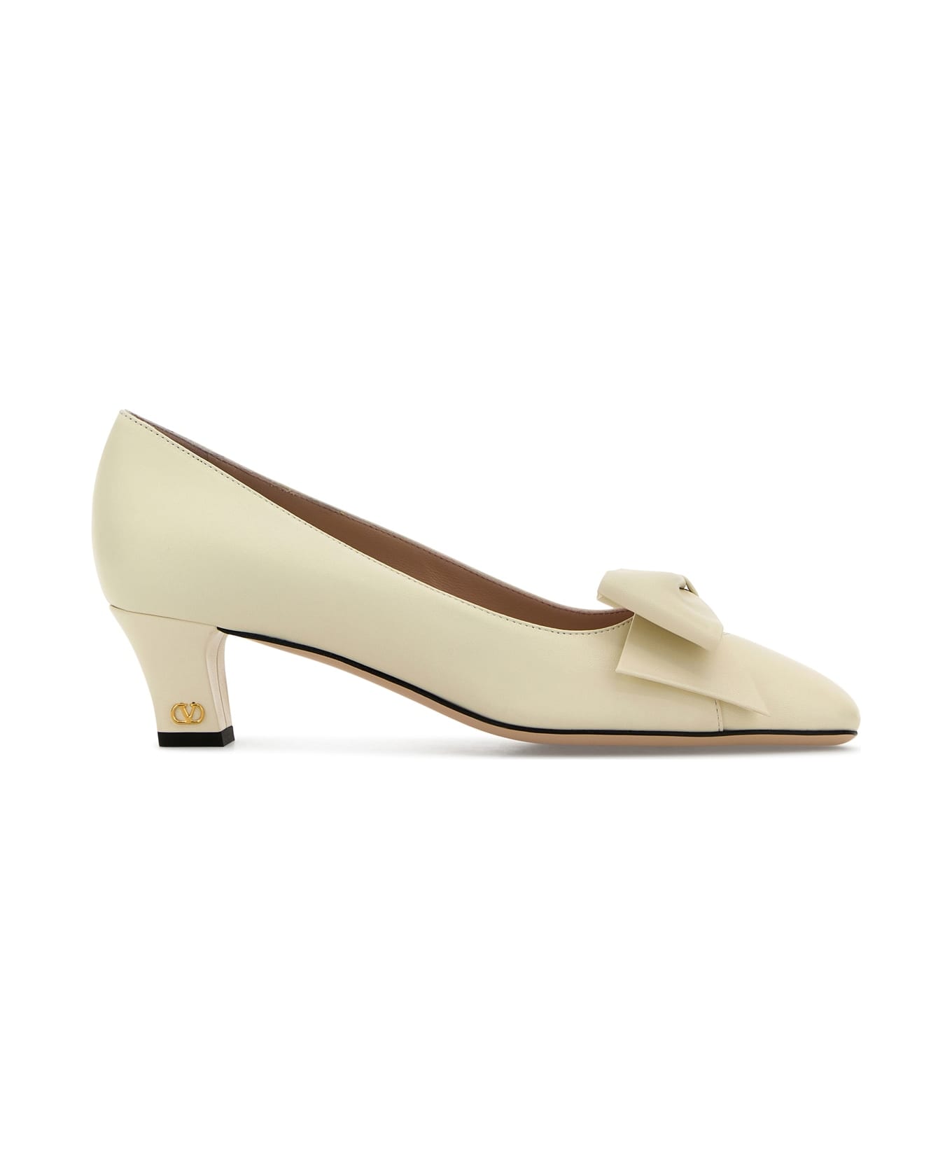 Valentino Garavani Ivory Leather Bowow Pumps - IVORY
