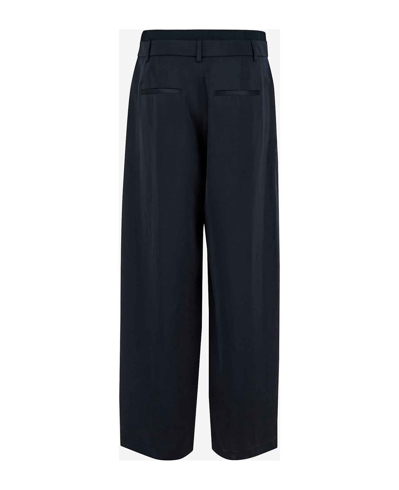 Vince Viscose Blend Double-belted Pants - Blue