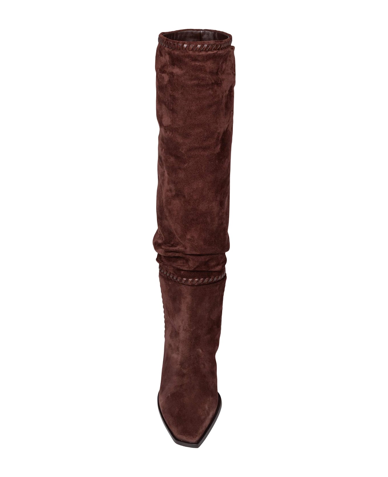 Jimmy Choo Hart Stitch Knee Boot 60 In Chocolate Suede - Brown