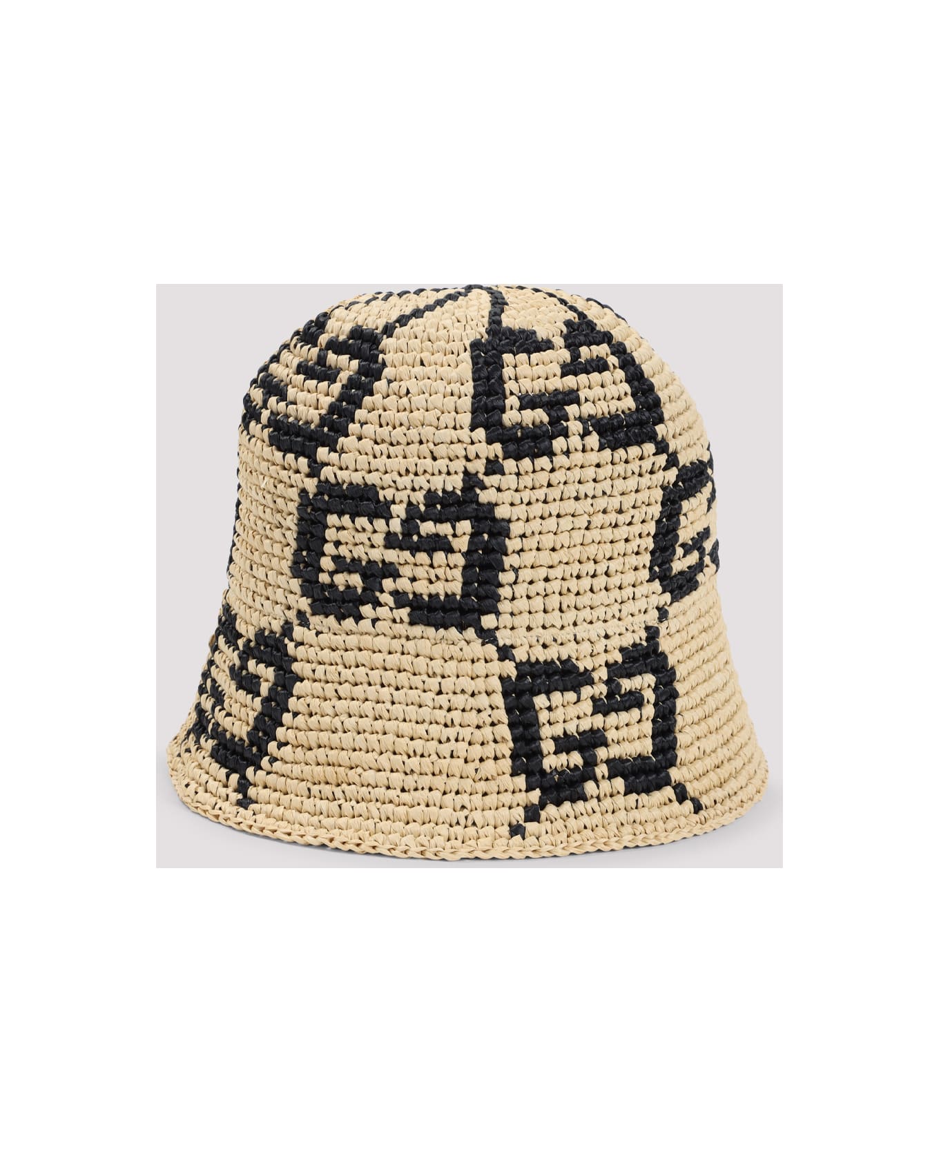 Gucci Gg Raffia Hat - Natural Black