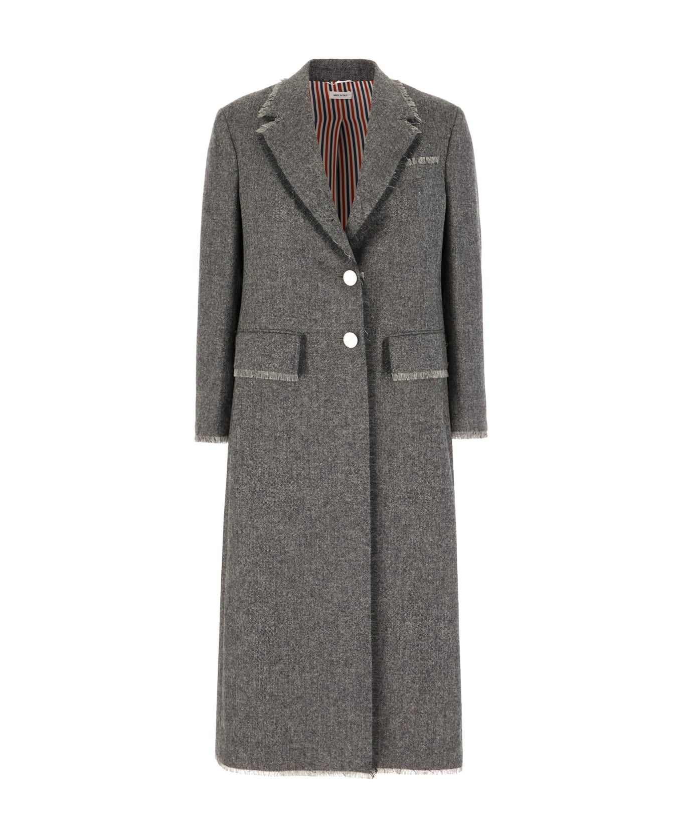 Thom Browne Grey Wool Coat - MED GREY