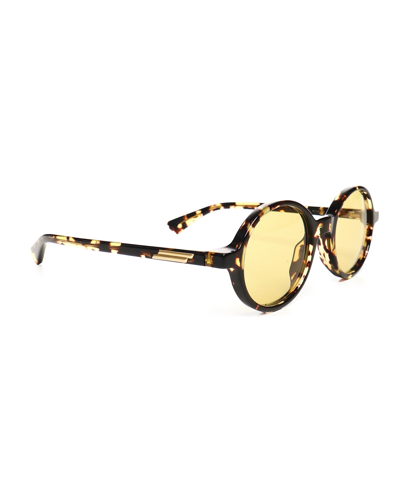 Bottega Veneta Classic Round Sunglasses - HAVANA/YELLOW