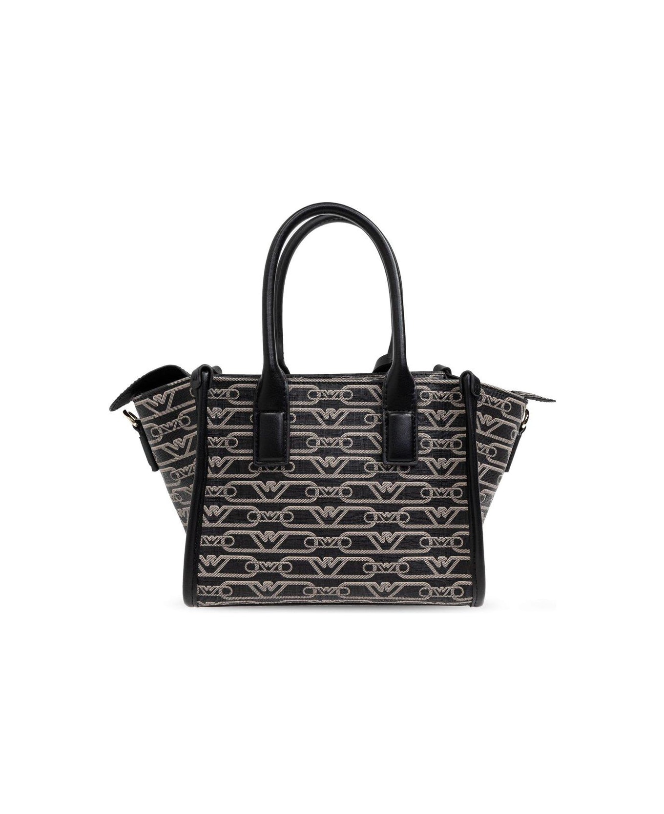 Emporio Armani Shoulder Bag With Monogram Emporio Armani - NERO-ECRU