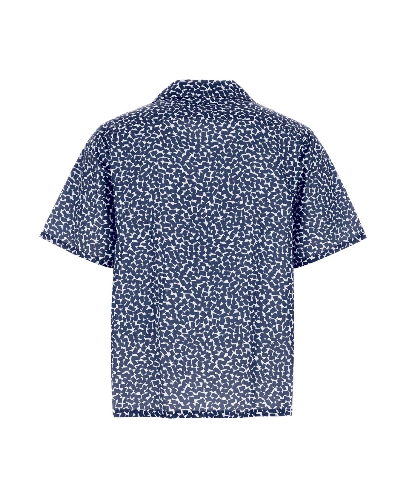 Prada Printed Poplin Shirt - BLEU