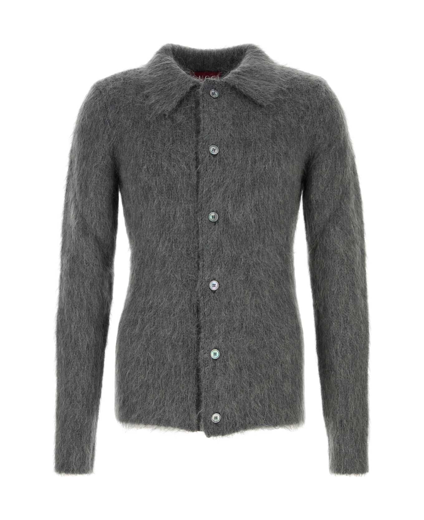 Gucci Grey Mohair Blend Cardigan - LILLAC
