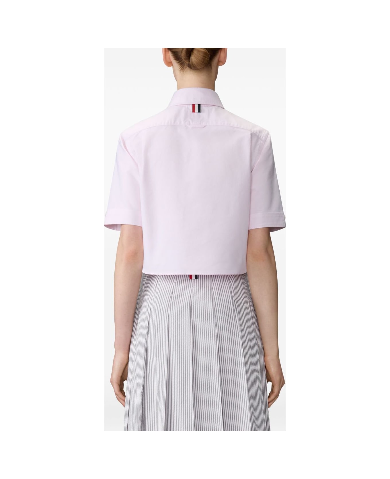 Thom Browne Cotton Cropped Shirt - Pink