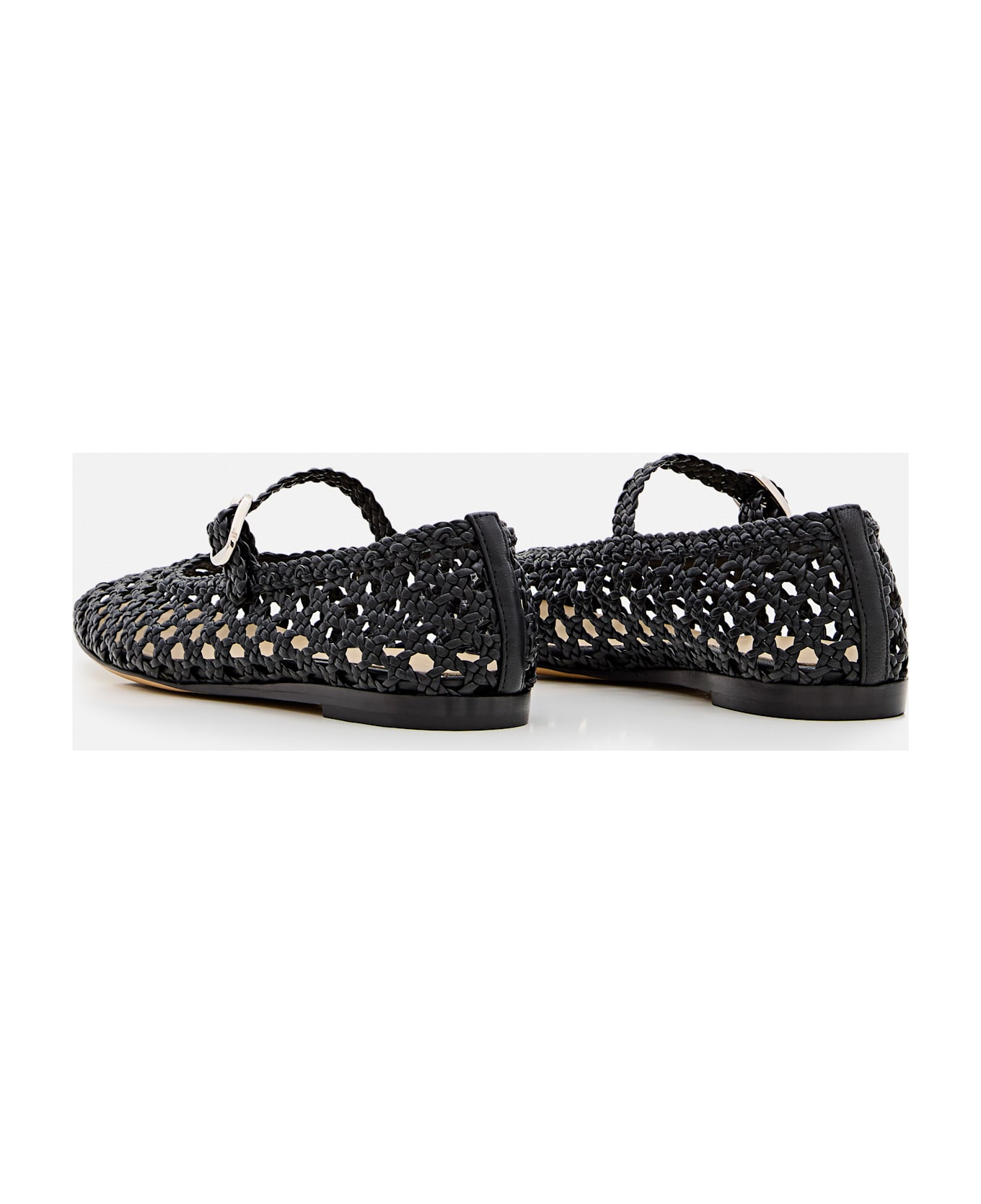 Le Monde Beryl Mary Jane Woven Leather - Black