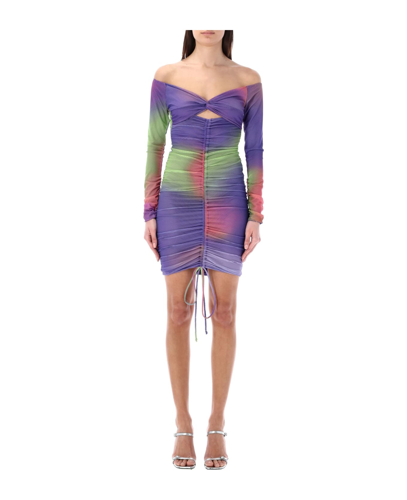 Emporio Armani Camouflage Print Recycled Mesh Dress - Violet ワンピース＆ドレス