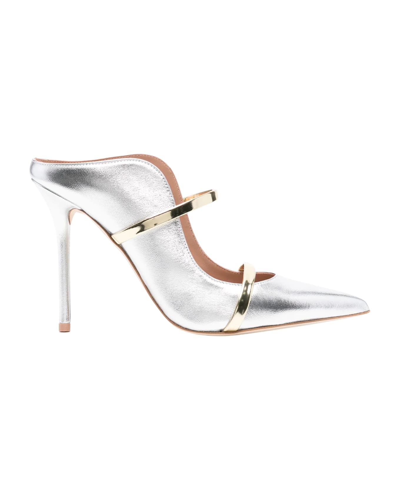 Malone Souliers 90% Metallic Nappa 10% Mirror Nappa - Silver Gold