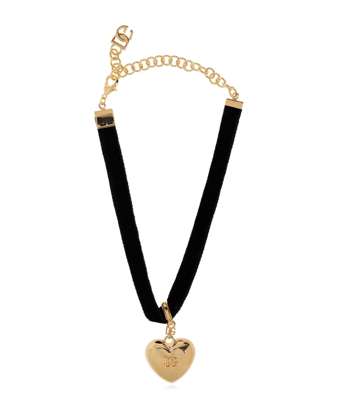 Dolce & Gabbana Dg Heart Pendant Choker - GOLD/BLACK