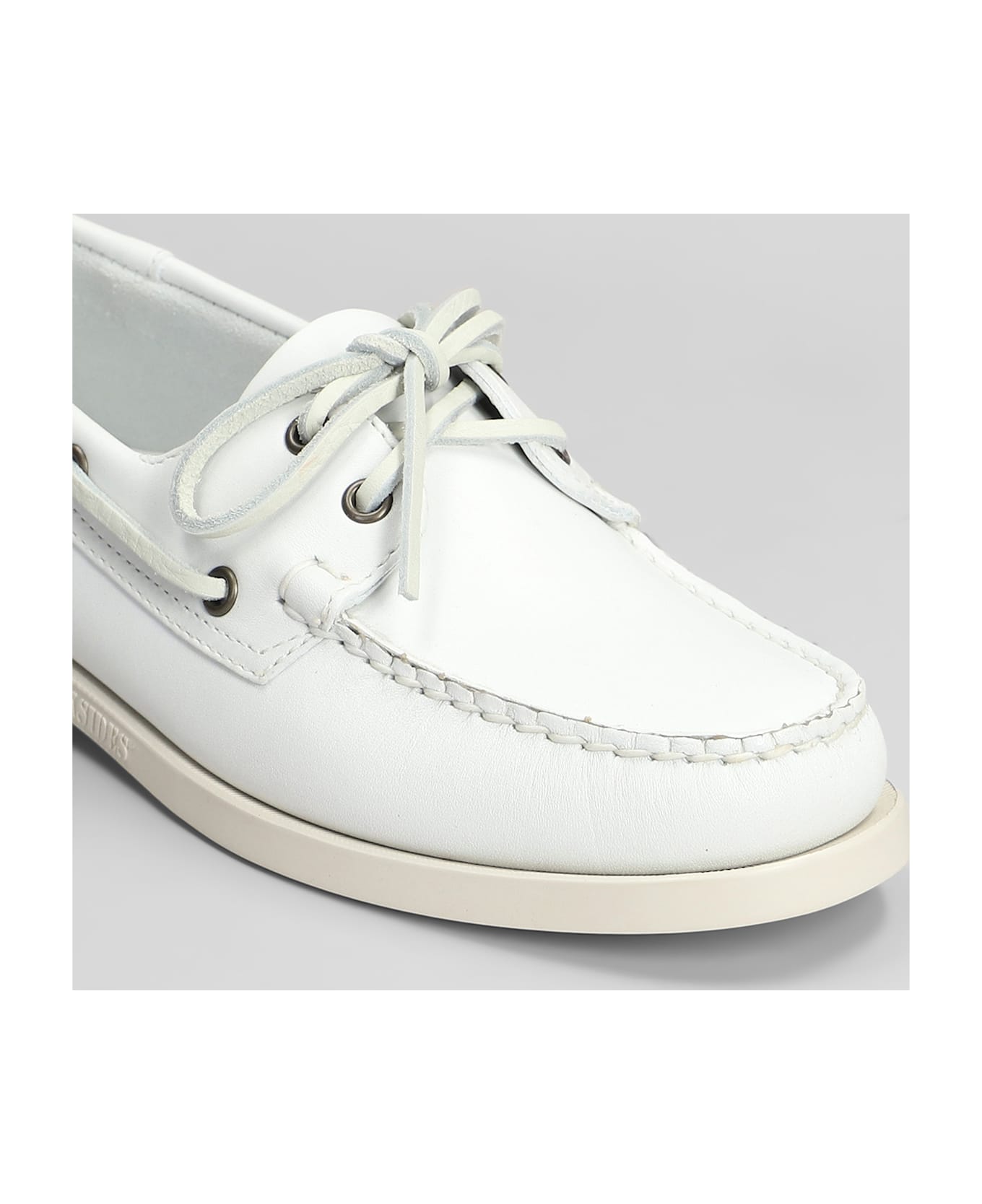 Sebago Portland Loafers In White Leather - white
