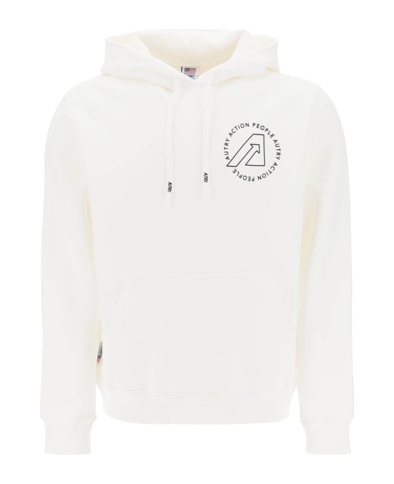 Autry Logo Print Hoodie - WHITE (White)