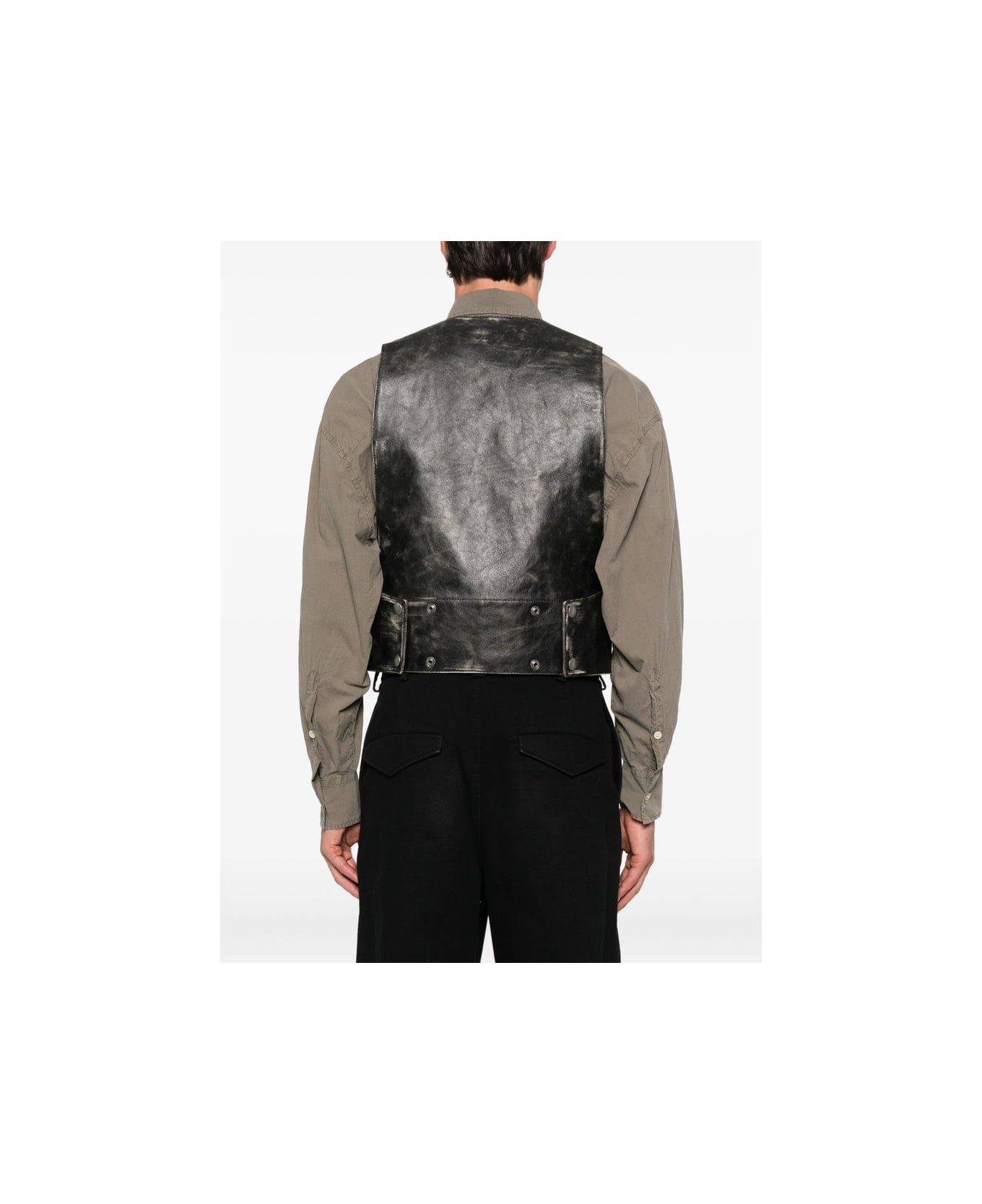 Ann Demeulemeester Leather Outerwear - BLACK