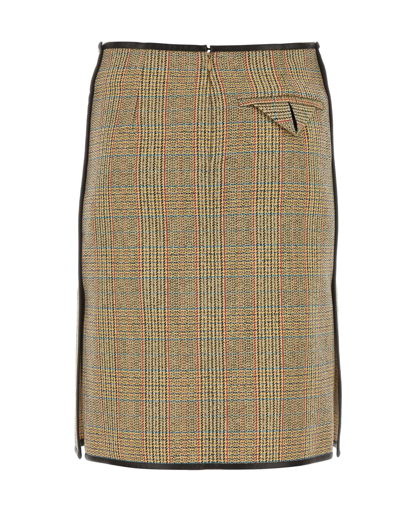 Bottega Veneta Gonna Check - BEIGEYELLOWBLUE