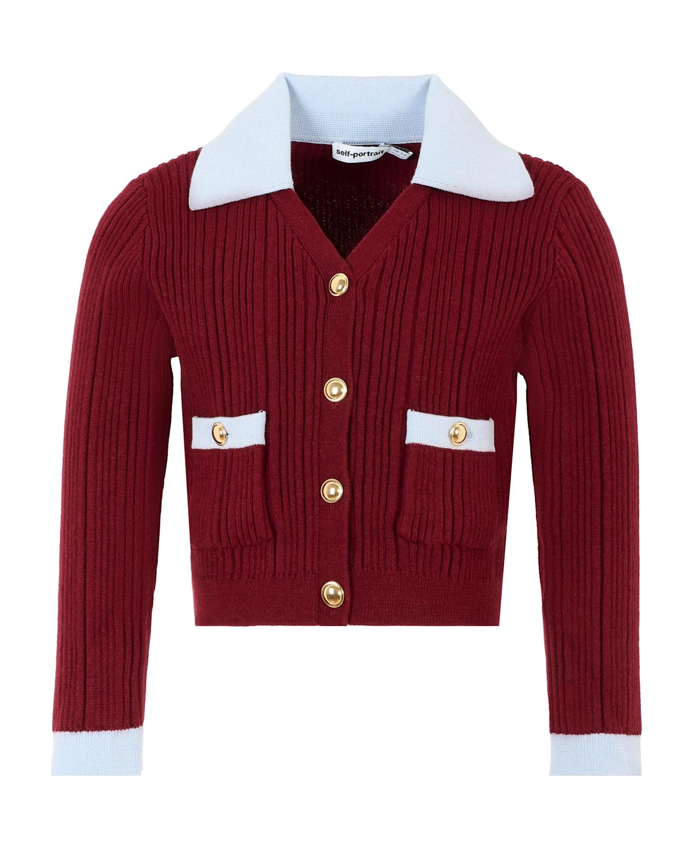 self-portrait Burgundy Cardigan For Girl - Bordeaux
