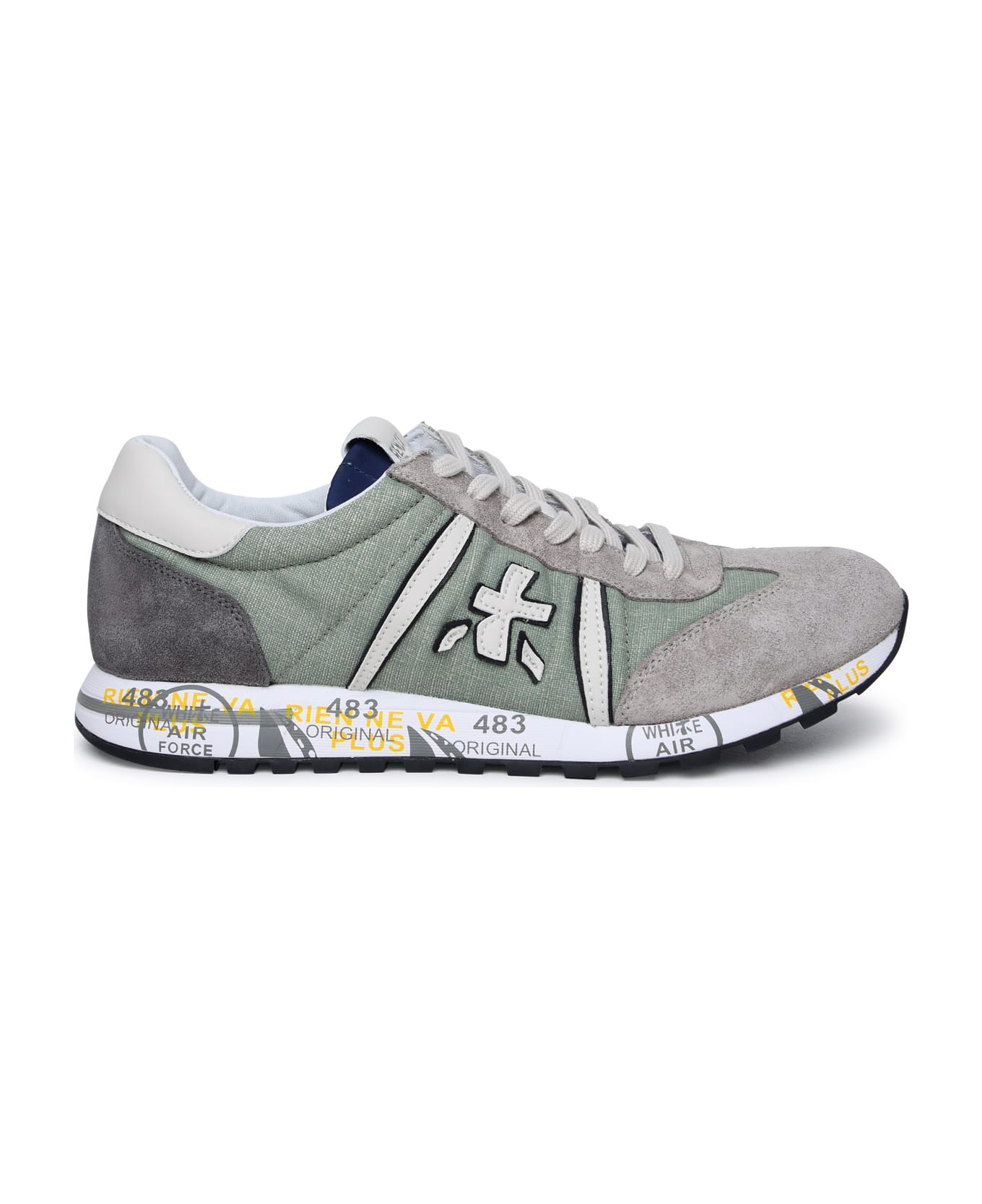 Premiata 'lucy' Green Leather And Fabric Sneakers - Green