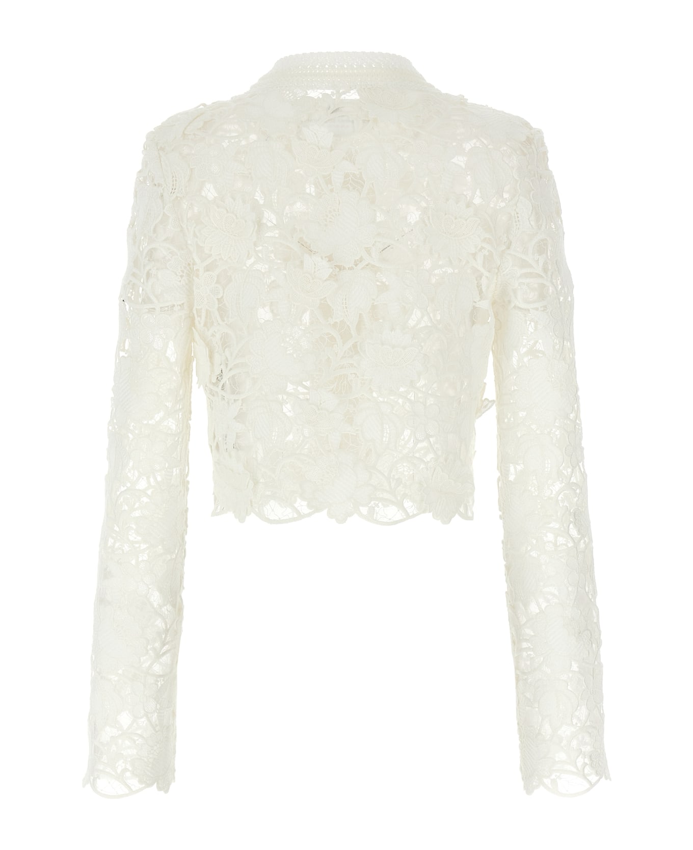 Ermanno Scervino Macramé Tulle Cardigan - White
