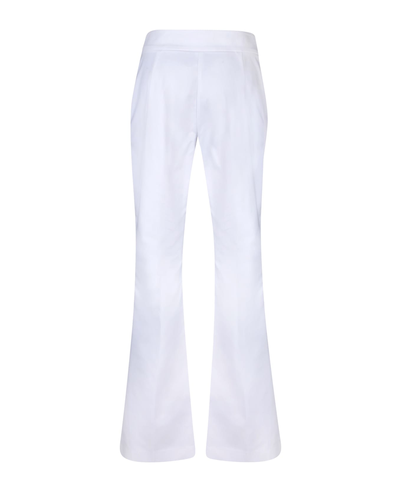 Genny White Cotton Hopper Trousers - White